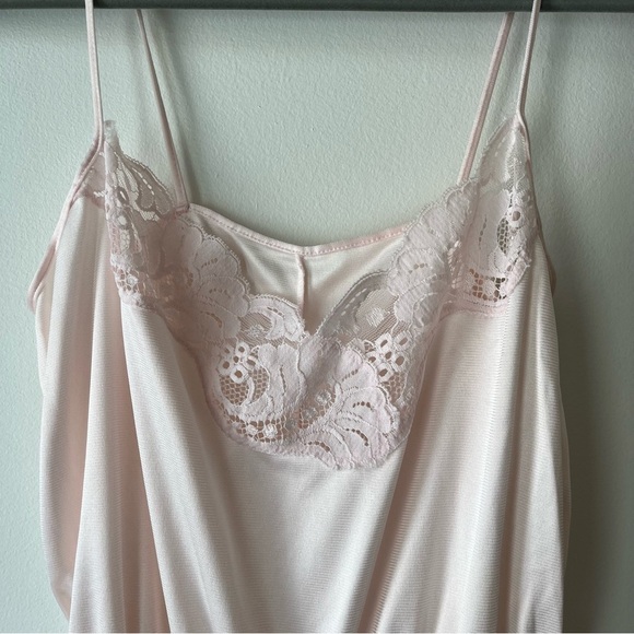 Vintage Pale Pink Lace Romper Teddy | Coquette Lingerie Sleepwear Small feminine - Picture 2 of 10